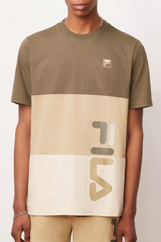 Fila Alfredo Olive T-Shirt Mens - NZ 84209-JEHV